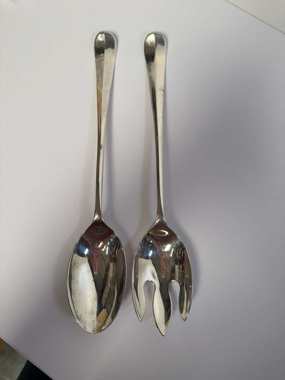 Vintage Italian Silverplated 13" Salad Serving Spoon and Fork Set